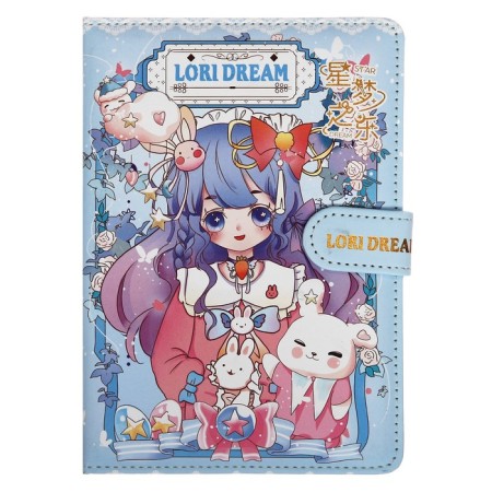 Gift notebook, a6+ 132 sheets, color block, with a stream on a magnet, PVC cover, "anime", mix-4