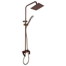 The shower system Zein Z3870, mixer, tropical and hand watering can, aluminum, color Bronze