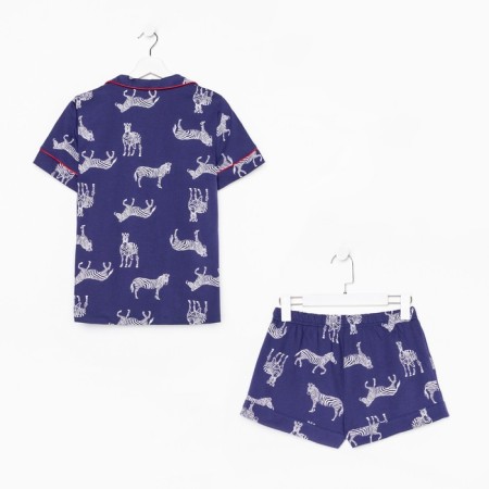Female pajamas (shirt and shorts) KAFTAN Zebra size 48-50, blue color-8