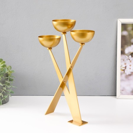 Summary Metal for 3 candles d = 8 cm "Nicole" 23x8x33.5 cm-3