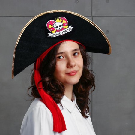 Pirate Hat "Princess of Piratov", children's, felt, rn. 52-54-1