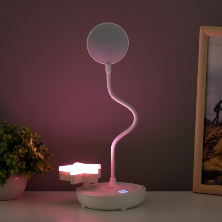 Table lamp "Universal" LED 5W 3000k 2 sockets 2xusb2.0 White 13x13x37cm Risalux-11