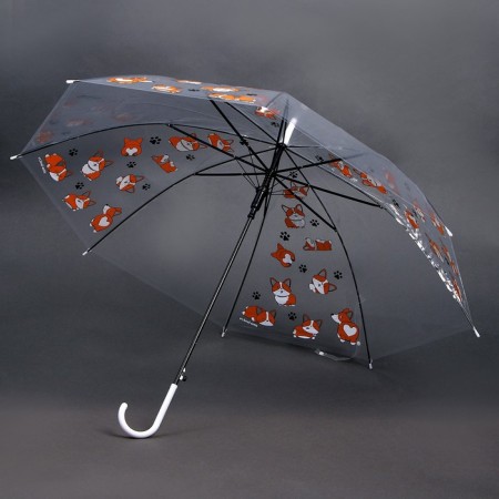 Umbrella Children's "Corgi" semiautomatic device, transparent, d = 90cm-4