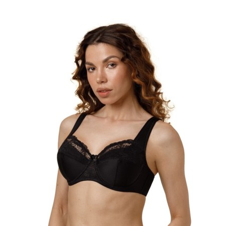 Women's bra -braid, size 100d, black color-1