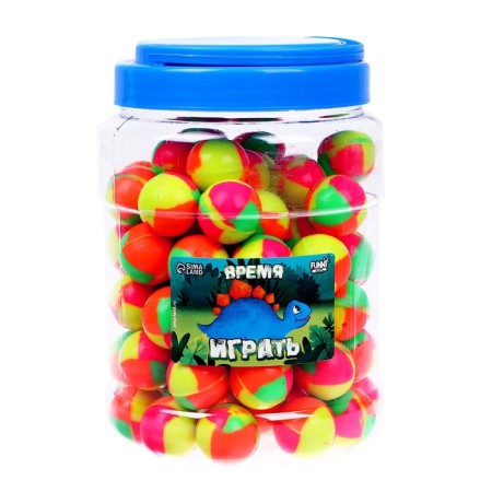 Rubber ball "time to play", in a bank, 80 pcs-2