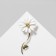 Brooch "March 8" Flower chamomile, white color in gold