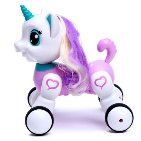 Robot Unicorn "My Favorite Peteum" IQ Bot, on the control panel, interactive: sound, sensory, on the battery, purple-2
