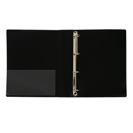Folder on 4 rings A4, Calligrata, 40 mm, 700 μm, inner pocket, pocket for a spine, black-1