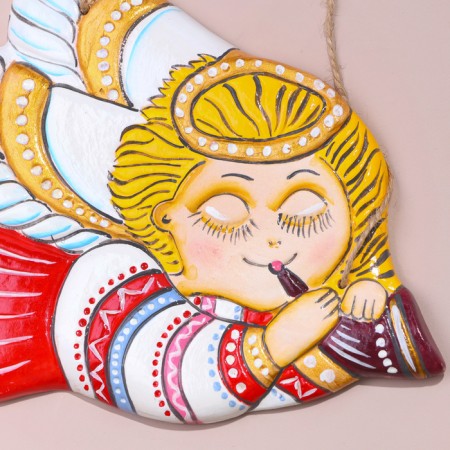 Souvenir "Angel with a pipe", 11 cm, Mayolik-3