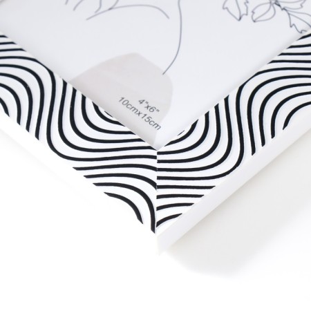 Photo frame plastic 10x15 cm "waves" white with black 18.3x13.5 cm-2