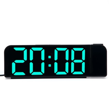 Clock - Electronic desk an alarm clock with a projection on the ceiling, thermometer, calendar, USB-4