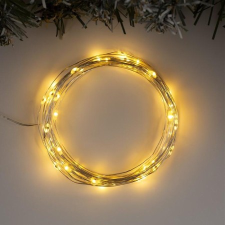 Garland “thread” 5 m dew, ip20, silver thread, 50 LED, glow warm white / multi, 2 modes, AAH3