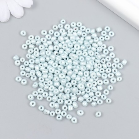 Glass beads 6/0 "blue and white" makarun, gloss 450 gr-1