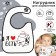 Bibslate for feeding "I love to eat" waterproof on Velcro, with a pocket