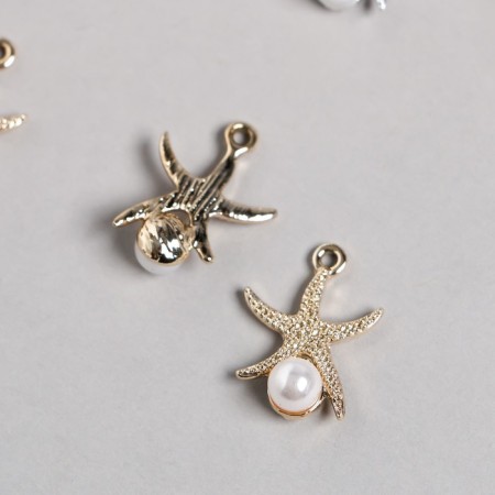 Decor for creativity Metal "Sea star with pearls" mix 1.7x1.7 cm-1