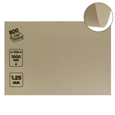 Binding cardboard (shelter) 1.25 mm, 70 x 100 cm, 800 g/m², gray