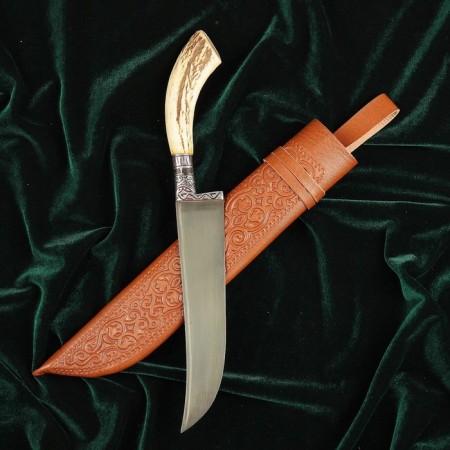 Knife Pchak Sharhon, handle from a horn of a small roar, a guard with an engraving-6