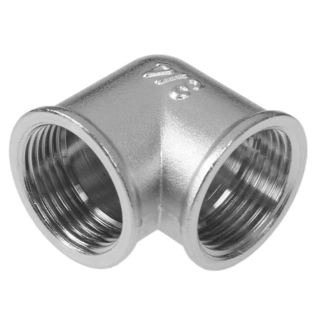 Aqualink corner, 3/4 ", internal carving, nickelized brass