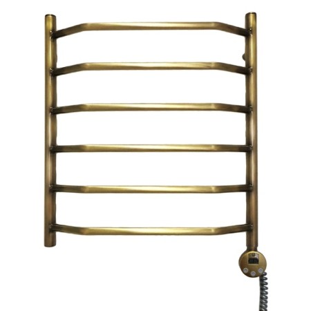Domoterm electric heated towel rail "Laura", 500 x 600 mm, 6 crossbars, right, bronze