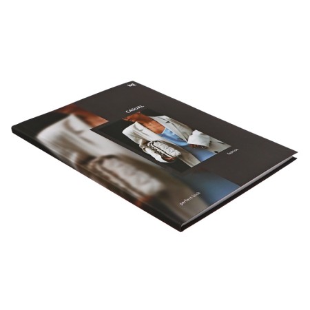 Business notebook A5 64 sheets in a cage, style. Fashion, cardboard cover, Soft-Touch lamination, selective varnish, block 60g/m2, mix-3