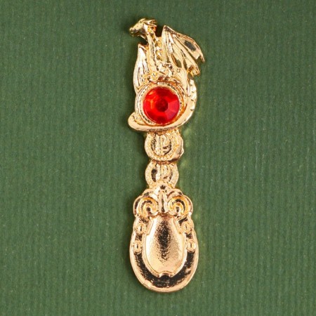 A spoon of a harecle with a stone "Ring" in the new year ", 7 x 7 cm-1