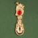A spoon of a harecle with a stone "Ring" in the new year ", 7 x 7 cm