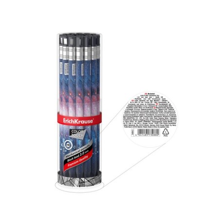 Mechanical pencil HB, 2.0 mm, Erichkrause Colortouch Space, with a sharpener, "Soft-Touch" case with design-2