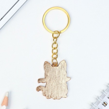 A keychain for children's, metal "cat", 3.6 x 4 cm-3