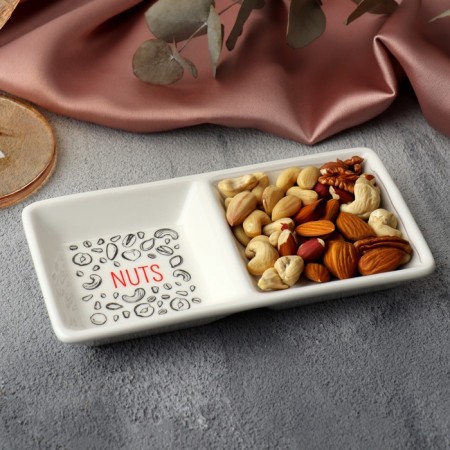 Ceramic Mengitsa Nuts, 13.8 x 7 cm, white color-3