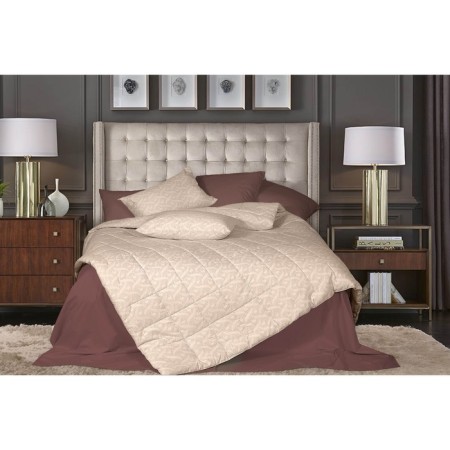 ORGANIC COTTON blanket, size 200x220 cm, light-coffee color-1