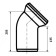 Fan pipe for toilet Rehau 11216141001, 110 mm x 45 °