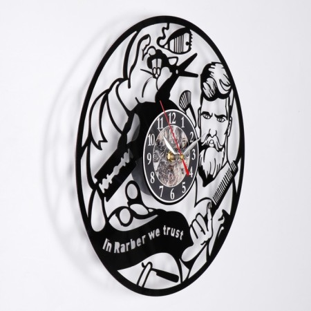 Wall clock, series: interior, "barbershop", smooth move, 30 x 30 cm-1