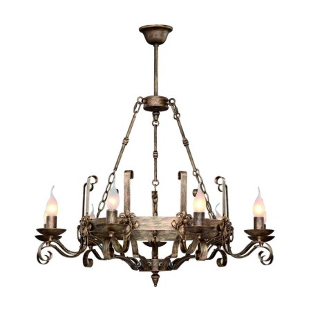 Boulogne chandelier, 9x60W E14, bronze color