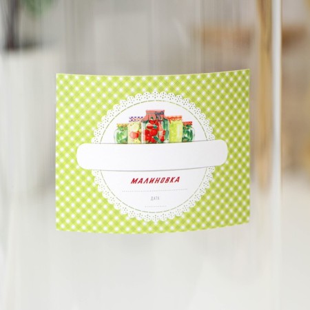 Label for home preparations "Dacha", 70 × 70 mm, green-1