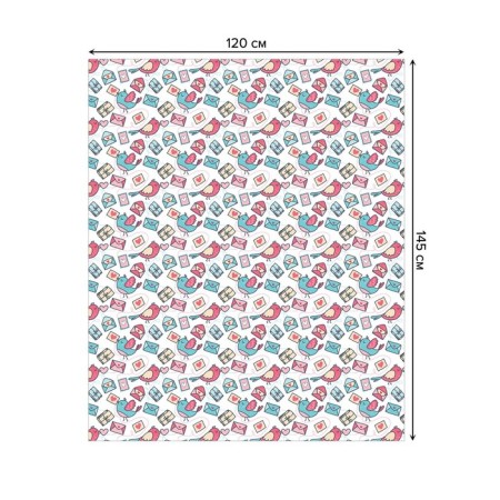 The tablecloth “Birds with a letter”, rectangular, Saten, size 120x145 cm-1