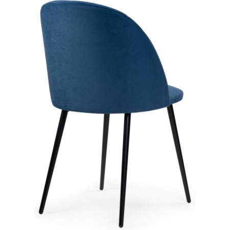 Stol on a metal frame Zest metal/velor, black/blue 50x54x81 cm-3