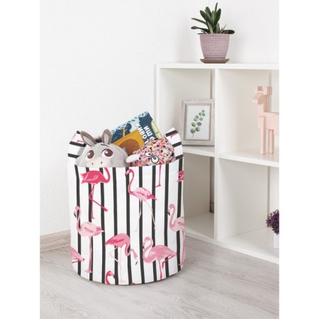 Basket for toys "Bold flamingos, size 35x35 cm