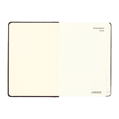 The diary is low, a solid cover of leatherette with foam rubber, thermo embossing, perforation, lies, cream block 70 g/m2, brown-5