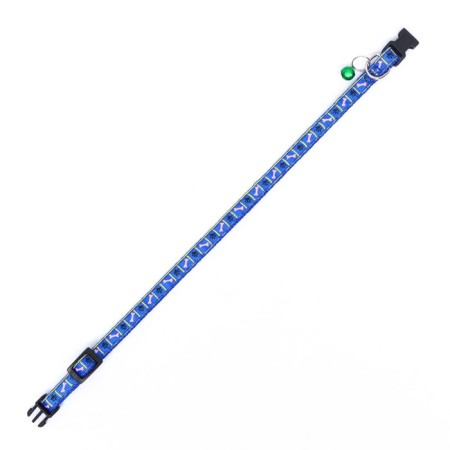 The two -layer collar with the fastx "Bones and legs", 30 x 1 cm, blue-3