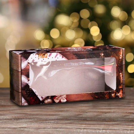 Self -charged box, with a window, "Hard gifts", 16 x 35 x 12 cm