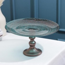 Serving dish for inspiration, d = 28 cm, on the leg, emerald color