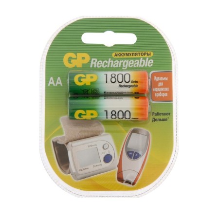 Battery GP, NI-MH, AA, HR6-2BL, 1.2V, 1800 mAh, blister, 2 pcs.