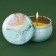 Aromatic candle in the Blue Marble Bank, fragrant spruce cones, 6 x 6 x 4 cm.