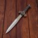 Dagger, chrome blade, black cover with stones, 36 cm