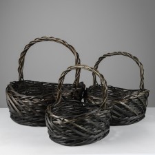 A set of baskets, 48 ​​x 41 x 20/46 cm, 41 x 34 x 17/40 cm, vine