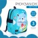 Baby backpack on lightning, 3 outer pockets, turquoise color