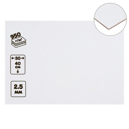 Binding cardboard (shelter) 2.5 mm, 30 x 40 cm, x line (Sengvich), 950 g/m2, white
