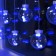 Garland "fringe" 2.4 × 0.7 m with nozzles "balls", ip20, transparent thread, 108 LED, glow blue, 8 modes, 220 V
