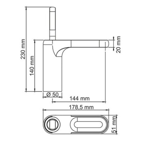 Wasserkraft Kammel 1803 shell mixer, single -leaf, pour 144 mm, chrome-4