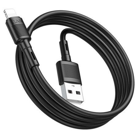Hoco X83, Lightning cable - USB, 2.4 A, 1 m, data transfer, PVC, black-2